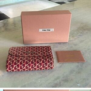 Miu Miu Madras Bifold /Long Wallet ~~ Hearts